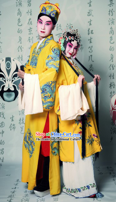 Beijing Opera Actor and Actress Costumes Two Complete Set