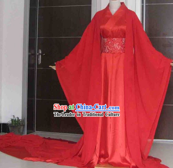Five Meters Long Tail Red Wedding Clothing for Women