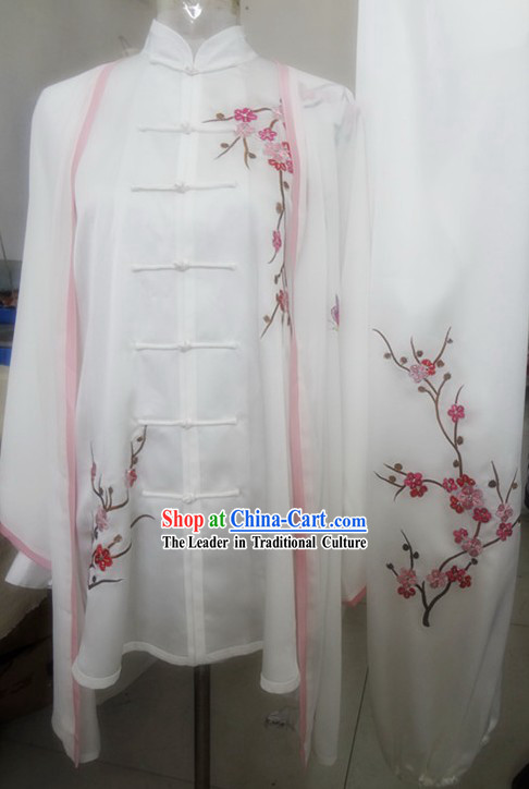 Supreme Silk Embroidery Plum Blossom Kung Fu Costume for Women