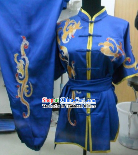 Professional Silk Kung Fu Competition Costumes for Men