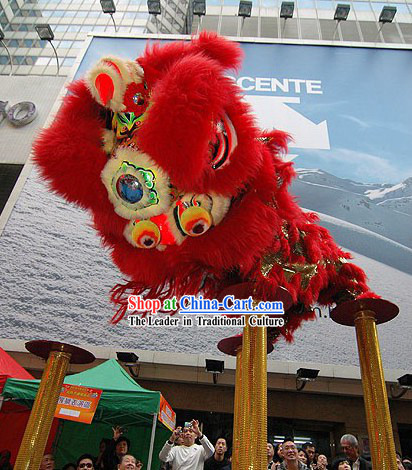 Supreme Lucky Business Opening Red Lion Dance Costume Complete Set