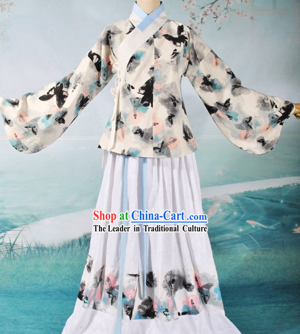 Ancient Chinese Ming Dynasty Female Butterfly Clothing Complete Set
