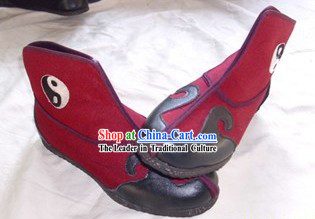 Traditional Chinese Red Taoist Tai Chi Cloud Boots