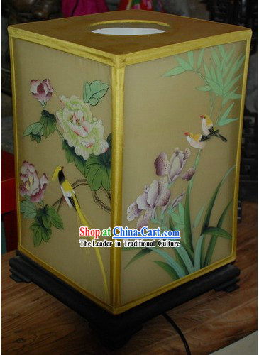 Chinese Classic Handmade and Painted Silk Desk Lamp