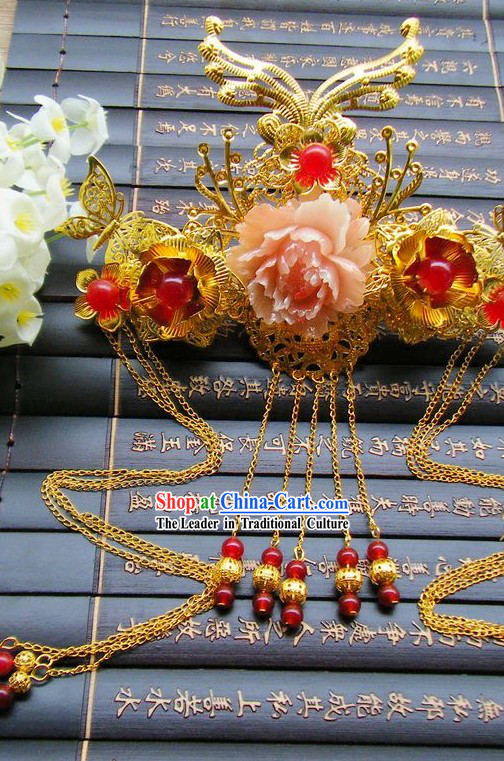 Traditional Chinese Handmade Flower Wedding Phoenix Hat