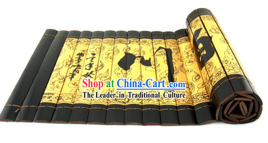 Chinese Classicial Inscribed Bamboo Scroll