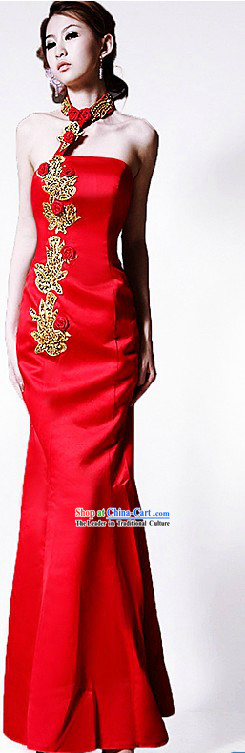 Chinese Classical Red Wedding Qipao