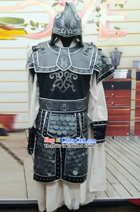 Ancient Chinese Three Kingdoms General Costumes and Helmet for Men