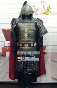 Ancient Chinese Three Kingdoms Fighter Costumes and Helmet for Men