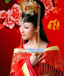 Ancient Chinese Bride Wedding Phoenix Hair Accessories Complete Set for Women