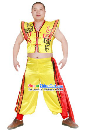 Chinese Stage Performance Drum Player Dance Costume for Men