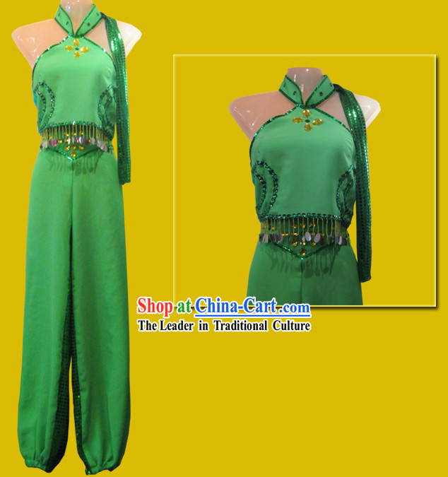 Chinese Classical Green Dance Costumes for Women