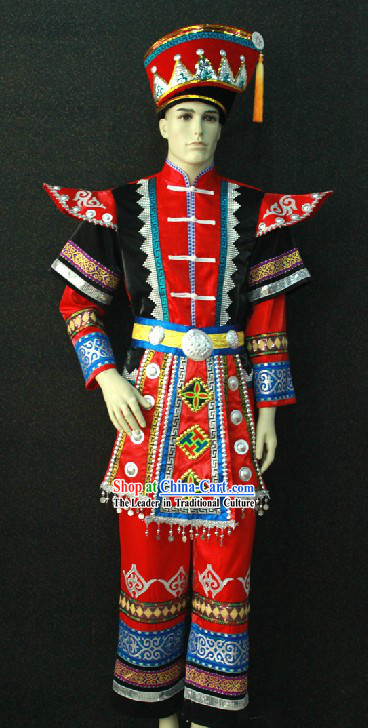 Traditional Chinese Miao Minority Clothing for Men