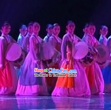 Traditional Chinese Korean Ethnic Drum Dance Costumes for Women