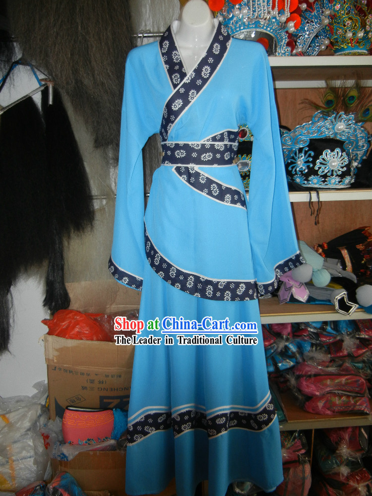 Blue Ancient Chinese Village Girl Costumes