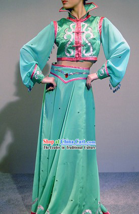 Traditional Chinese Mongolian Dance Costumes Complete Set for Women