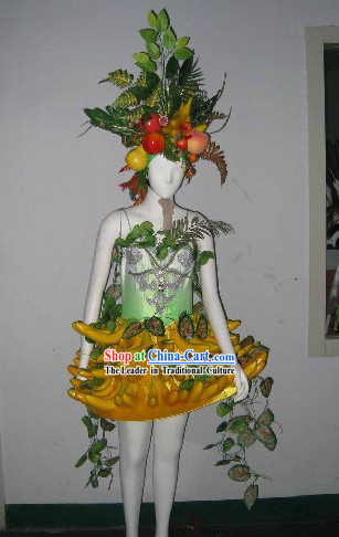 China Forest Banana Costume and Headdress Complete Set