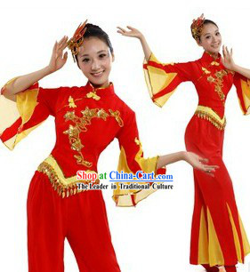 Red New Year Stage Performance Dance Costume for Women