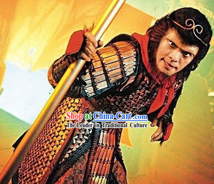 A Chinese Odyssey Monkey King Costume and Headwear Complete Set for Men