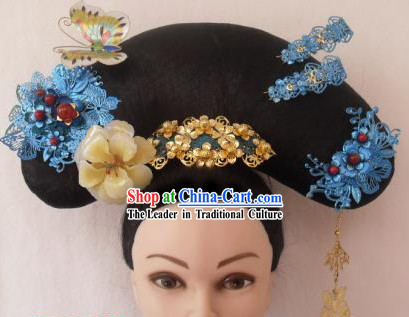 Qing Dynasty Palace Maid Butterfly Hair Accessories Hat