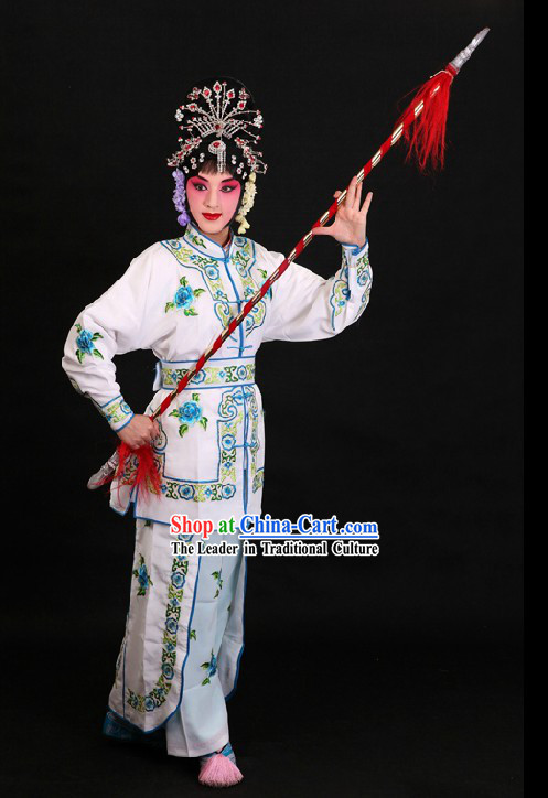 Traditional Chinese Peking Opera Wu Dan White Classical Dance Costume for Women