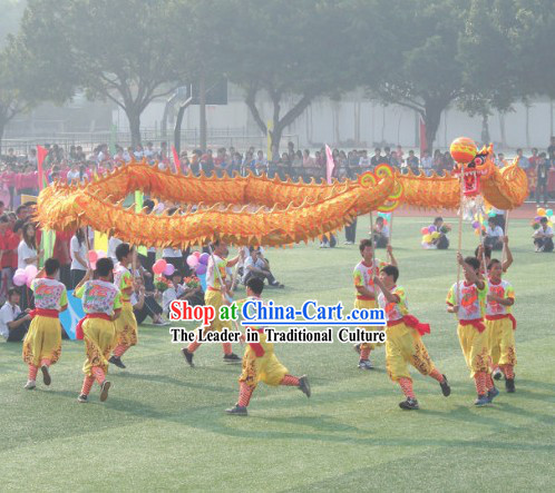 School Use Chinese Fluorescent Luminous Dragon Dancing Costumes Complete Set