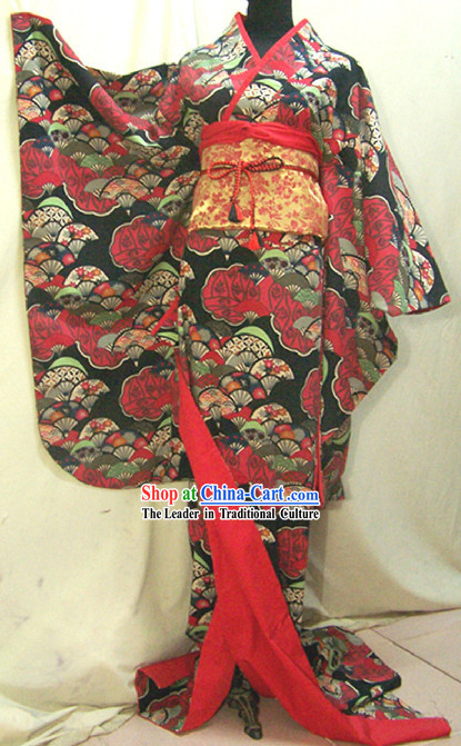 Traditional Japanese Kimono Dress Complete Set for Women