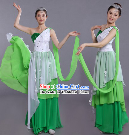 Traditional Chinese Stage Performance Dance Costumes and Headpieces