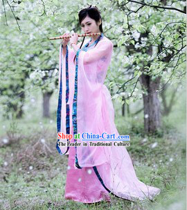 Pink Ancient Chinese Musician Costumes