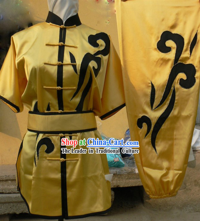 Yellow Mandarin Martial Arts Tai Ji Uniforms and Belt