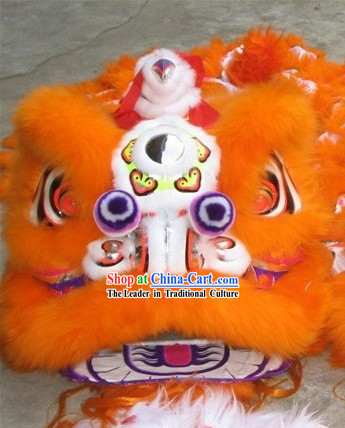 Supreme Orange Natural Wool Grand Opening and Business Promotion Lion Dance Equipments Complete Set