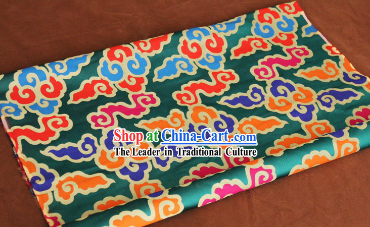 Green Traditional Chinese Tibetan Clothing Fabric