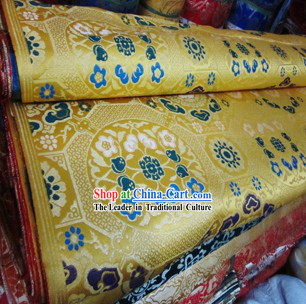 Golden Traditional Chinese Tibetan Clothing Fabric
