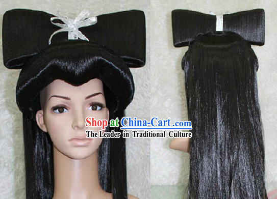 Ancient Chinese Black Fairy Bai Niang Zi Long Wig