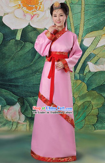 Ancient Chinese Pink Hanfu Clothing Complete Set