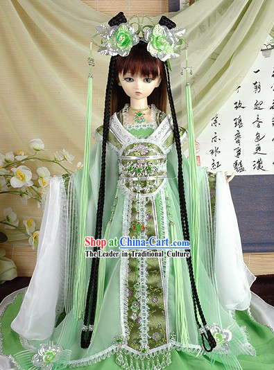 Light Green Ancient Chinese Clothing and Accessories for Teenagers