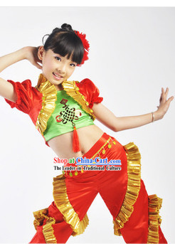 Chinese Lunar New Year Stage Performance Dance Costumes for Kids