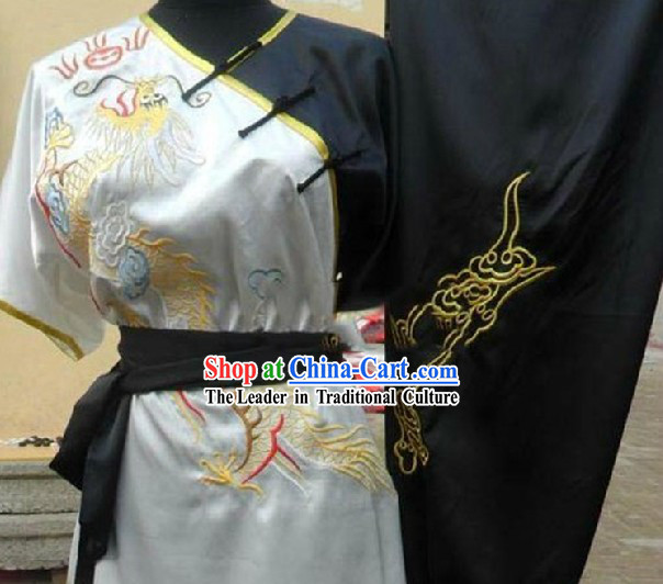 Embroidered Dragon Silk Yong Wing Chun Tai Chi Clothing Unisex