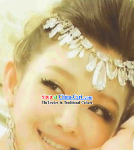 Chinese Classical Wedding Forehead Accessories and Earrings