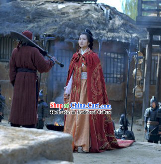 Ancient Chinese Three Kingdoms Diao Chan Clothes and Cape Complete Set for Women