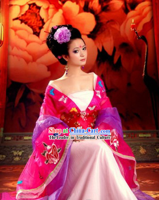 Ancient Chinese Empress Butterfly and Flower Outfits