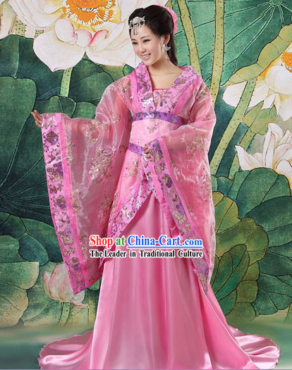 Chinese Pink Tang Dynasty Imperial Palace Princess Clothes for Women