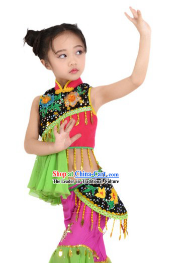 Traditional Chinese Hakka Dance Costume for Kids
