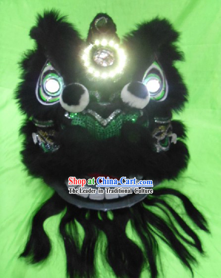 Black Wool Chinese Classic Lion Dance Costumes Complete Set for Adults