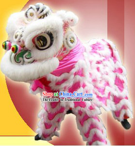White Wool Hok San Lion Dance Costumes Complete Set for Adults