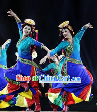 China Tibetan Clothes and Headwear Complete Set for Girls