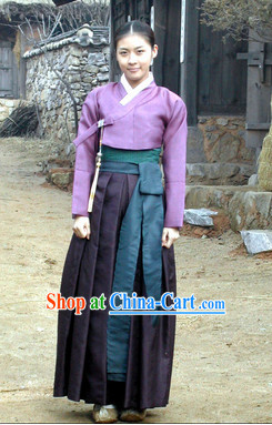 Ancient Korean Female Hanbok Clothing Complete Set
