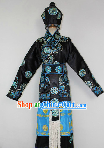 Chinese Ancient Wu Song Hero Costumes and Hat Complete Set for Men