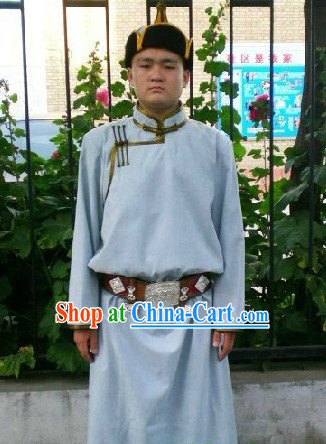 Mongolian Nobleman Clothing and Hat Complete Set