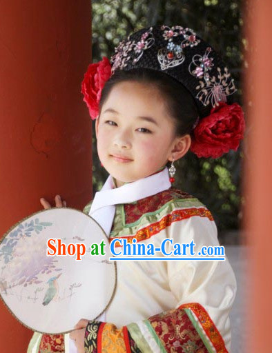 Qing Palace Princess Costumes Complete Set for Kids